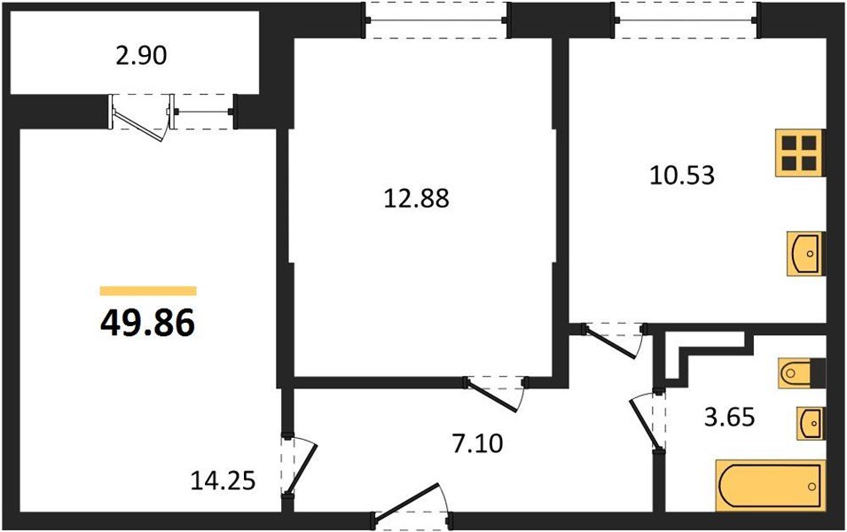Фото №1: 2-комнатная квартира 49 м² - Краснодар, Карасунский внутригородской округ, мкр. ЖК Смородина, ул. имени Владимира Жириновского