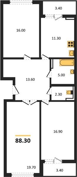 Фото №1: 3-комнатная квартира 88 м² - Краснодар, ЖК Парк у Дома, ЖК Бауинвест, жилой комплекс Бауинвест, жилой комплекс Парк У Дома, мкр. Прикубанский внутригородской округ, ул. Героя Владислава Посадского, 17