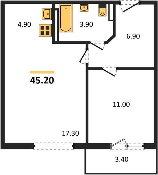 Фото №1: 1-комнатная квартира 45 м² - Краснодар, ЖК Парк у Дома, ЖК Бауинвест, жилой комплекс Бауинвест, жилой комплекс Парк У Дома, мкр. Прикубанский внутригородской округ, ул. Героя Владислава Посадского, 17