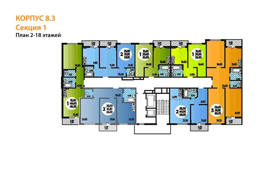 Фото №7: 1-комнатная квартира 45 м² - Краснодар, ЖК Парк у Дома, ЖК Бауинвест, жилой комплекс Бауинвест, жилой комплекс Парк У Дома, мкр. Прикубанский внутригородской округ, ул. Героя Владислава Посадского, 17