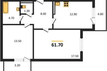Фото №1: 2-комнатная квартира 61 м² - Краснодар, мкр. Прикубанский внутригородской округ, ул. Героя Владислава Посадского, 17