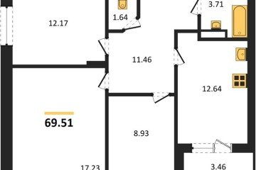 Фото №1: 3-комнатная квартира 69 м² - Краснодар, мкр. Достояние, 