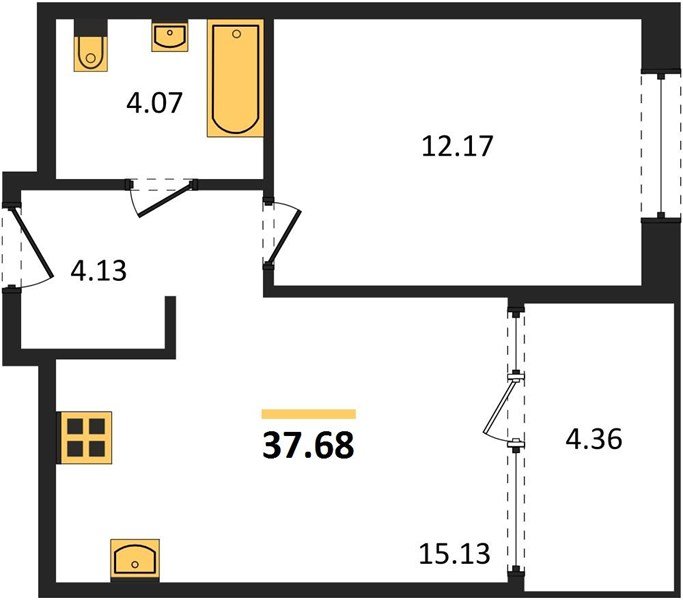 Фото №1: 1-комнатная квартира 37 м² - Краснодар, жилой квартал Патрики