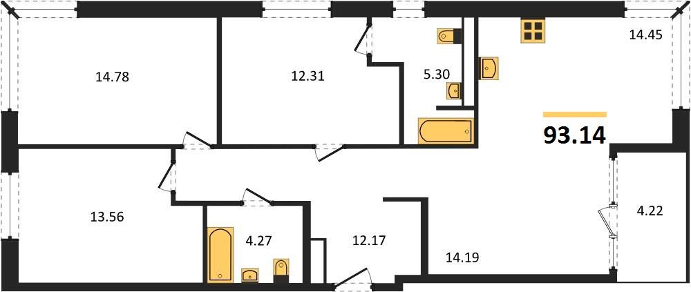 Фото №1: 3-комнатная квартира 93 м² - Краснодар, жилой квартал Патрики