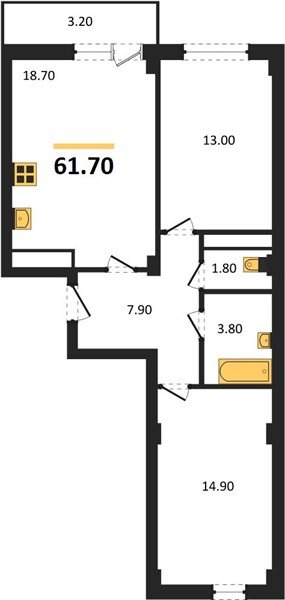 Фото №1: 2-комнатная квартира 64 м² - Краснодар, Фестивальный, мкр. Прикубанский внутригородской округ, ул. Круговая, 4/1