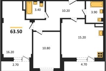 Фото №1: 2-комнатная квартира 64 м² - Краснодар, мкр. Прикубанский внутригородской округ, ул. Круговая, 4/1
