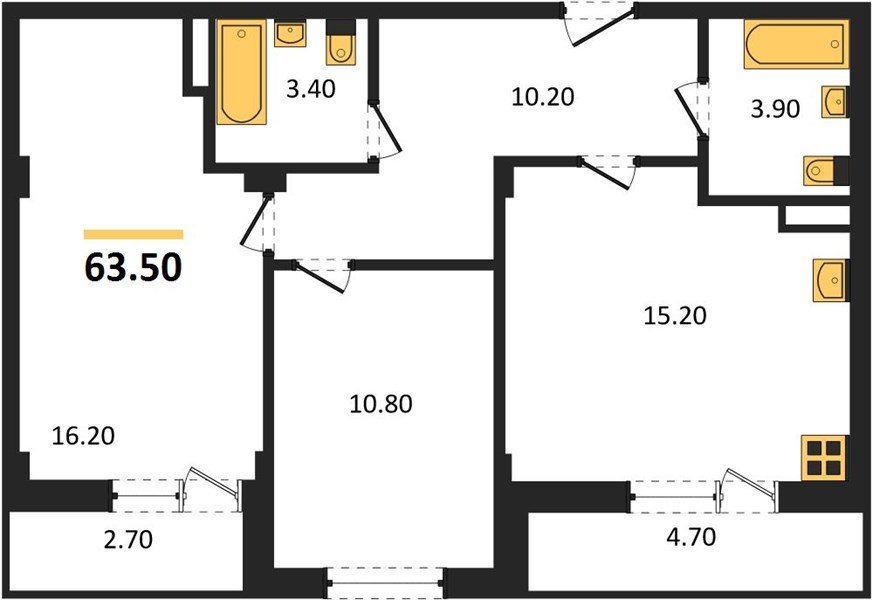 Фото №1: 2-комнатная квартира 64 м² - Краснодар, Фестивальный, мкр. Прикубанский внутригородской округ, ул. Круговая, 4/1