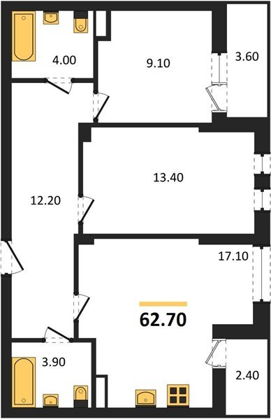 Фото №1: 2-комнатная квартира 64 м² - Краснодар, Фестивальный, мкр. Прикубанский внутригородской округ, ул. Круговая, 4/1