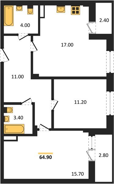 Фото №1: 2-комнатная квартира 66 м² - Краснодар, Фестивальный, мкр. Прикубанский внутригородской округ, ул. Круговая, 4/1