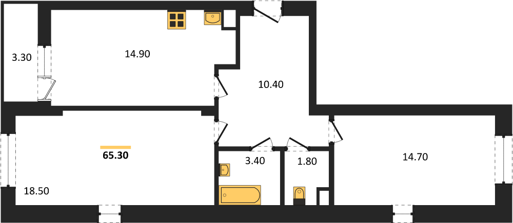 Фото №1: 2-комнатная квартира 67 м² - Краснодар, Фестивальный, мкр. Прикубанский внутригородской округ, ул. Круговая, 4/1