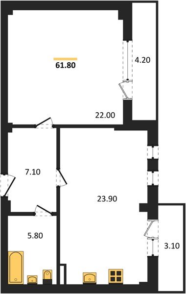Фото №1: 1-комнатная квартира 63 м² - Краснодар, Фестивальный, мкр. Прикубанский внутригородской округ, ул. Круговая, 4/1