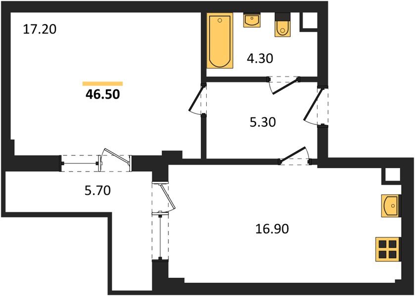 Фото №1: 1-комнатная квартира 47 м² - Краснодар, Фестивальный, мкр. Прикубанский внутригородской округ, ул. Круговая, 4/1