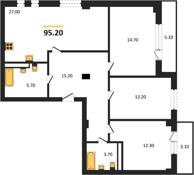 Фото №1: 3-комнатная квартира 96 м² - Краснодар, Фестивальный, мкр. Прикубанский внутригородской округ, ул. Круговая, 4/1