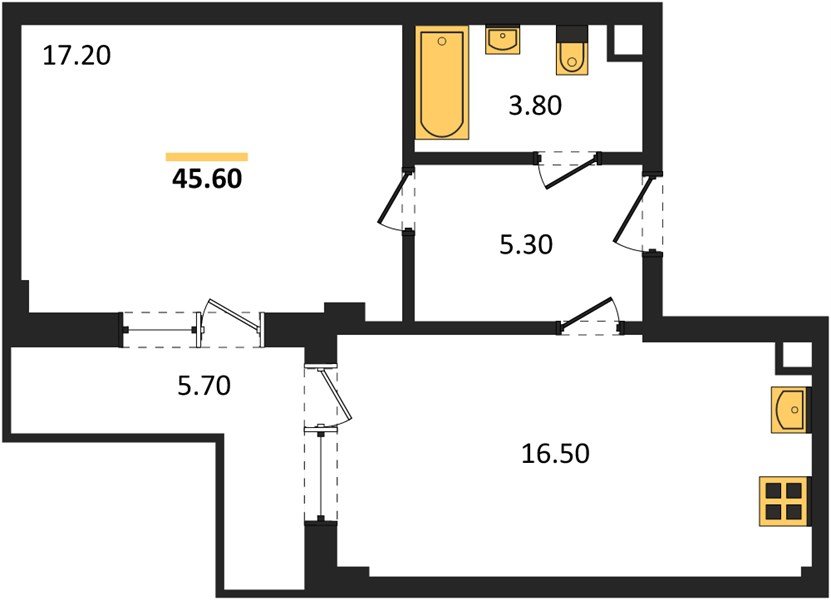 Фото №1: 1-комнатная квартира 46 м² - Краснодар, Фестивальный, ул. Круговая, 4/1