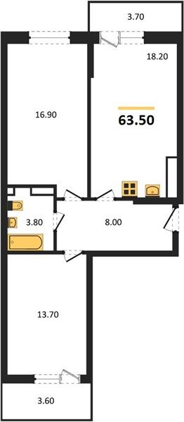 Фото №1: 2-комнатная квартира 63 м² - Краснодар, Прикубанский внутригородской округ, мкр. жилой комплекс Лето, ул. Западный Обход, 48