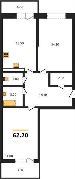 Фото №1: 2-комнатная квартира 62 м² - Краснодар, Прикубанский внутригородской округ, мкр. жилой комплекс Лето, ул. Западный Обход, 48