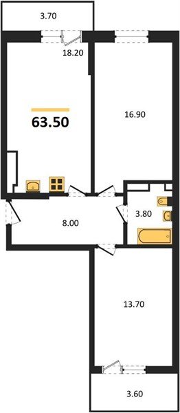 Фото №1: 2-комнатная квартира 63 м² - Краснодар, Прикубанский внутригородской округ, мкр. жилой комплекс Лето, ул. Западный Обход, 48