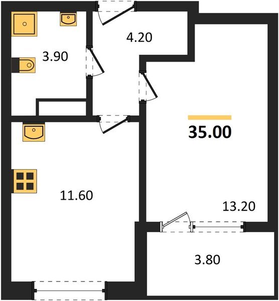 Фото №1: 1-комнатная квартира 35 м² - Краснодар, мкр. Карасунский внутригородской округ, ул. Виктора Казанцева, 1.3лит1