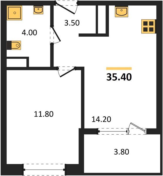 Фото №1: 1-комнатная квартира 35 м² - Краснодар, мкр. Карасунский внутригородской округ, ул. Виктора Казанцева, 1.3лит1