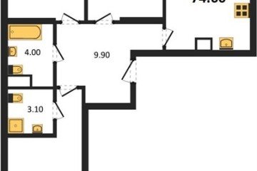 Фото №1: 3-комнатная квартира 78 м² - Краснодар, мкр. ЖК Первое Место, ул. Виктора Казанцева, 1.3лит1