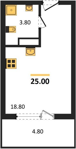 Фото №1: Студия 25 м² - Краснодар, мкр. Карасунский внутригородской округ, ул. Виктора Казанцева, 1.3лит1