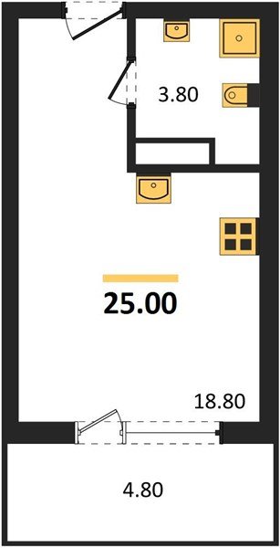 Фото №1: Студия 25 м² - Краснодар, мкр. Карасунский внутригородской округ, ул. Виктора Казанцева, 1.3лит1