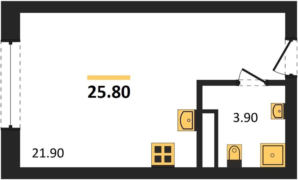 Фото №1: Студия 25 м² - Краснодар, мкр. Карасунский внутригородской округ, ул. Виктора Казанцева, 1.3лит1