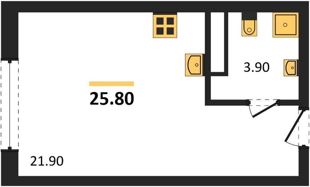 Фото №1: Студия 25 м² - Краснодар, мкр. Карасунский внутригородской округ, ул. Виктора Казанцева, 1.3лит1