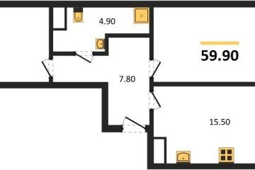 Фото №1: 2-комнатная квартира 59 м² - Краснодар, мкр. Карасунский внутригородской округ, ул. Виктора Казанцева, 1.3лит1