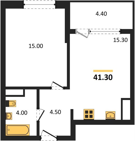 Фото №1: 1-комнатная квартира 41 м² - Краснодар, мкр. Карасунский внутригородской округ, ул. Виктора Казанцева, 1.3лит1