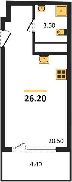 Фото №1: Студия 26 м² - Краснодар, мкр. Карасунский внутригородской округ, ул. Виктора Казанцева, 1.3лит1