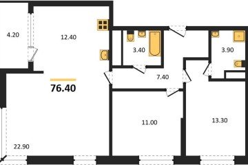 Фото №1: 3-комнатная квартира 76 м² - Краснодар, мкр. Карасунский внутригородской округ, ул. Виктора Казанцева, 1.3лит1