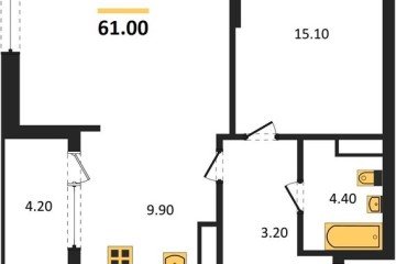 Фото №1: 2-комнатная квартира 61 м² - Краснодар, мкр. Карасунский внутригородской округ, ул. Виктора Казанцева, 1.3лит1