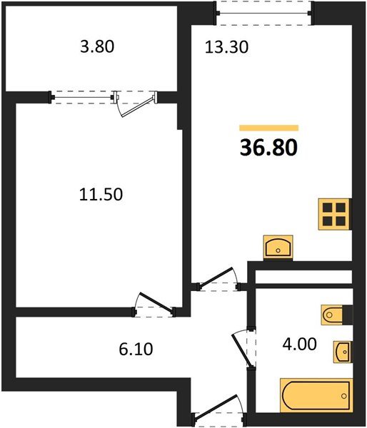 Фото №1: 1-комнатная квартира 36 м² - Краснодар, мкр. Карасунский внутригородской округ, ул. Виктора Казанцева, 1.3лит1