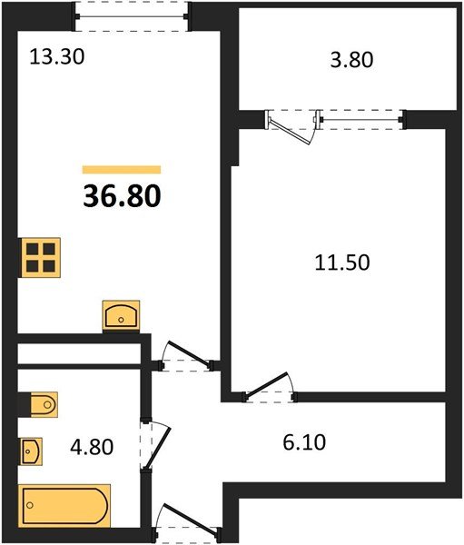 Фото №1: 1-комнатная квартира 36 м² - Краснодар, мкр. Карасунский внутригородской округ, ул. Виктора Казанцева, 1.3лит1