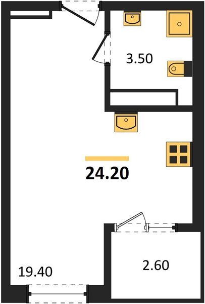 Фото №1: Студия 24 м² - Краснодар, мкр. Карасунский внутригородской округ, ул. Виктора Казанцева, 1.3лит1