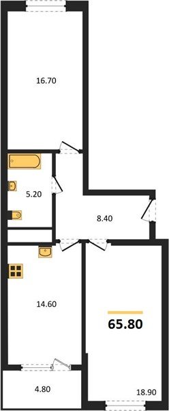 Фото №1: 2-комнатная квартира 67 м² - Краснодар, Карасунский внутригородской округ, мкр. ЖК Первое Место, ул. Виктора Казанцева, 1.3лит1