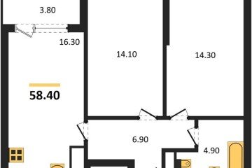 Фото №1: 2-комнатная квартира 58 м² - Краснодар, мкр. Карасунский внутригородской округ, ул. Виктора Казанцева, 1.3лит1