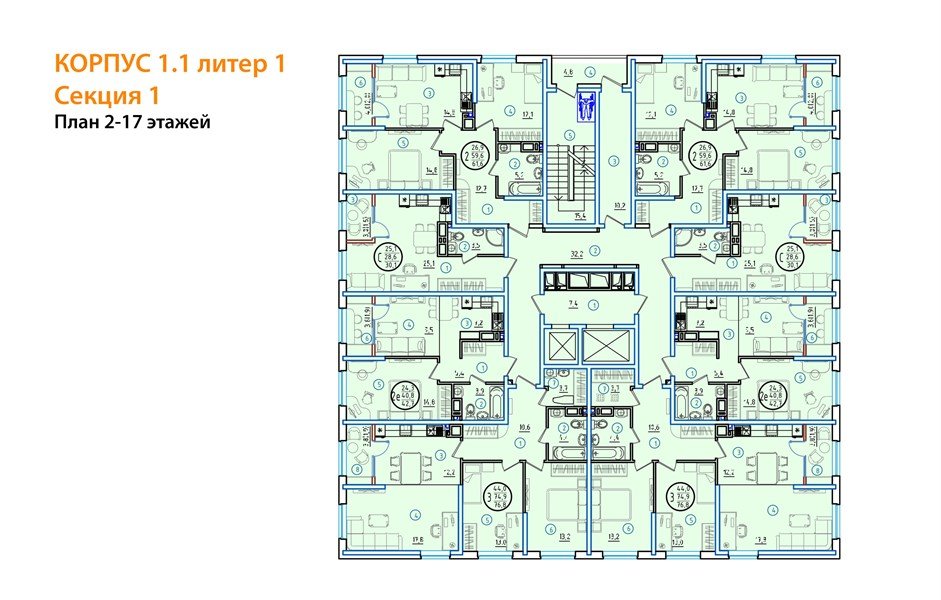 Фото №8: 2-комнатная квартира 63 м² - Краснодар, мкр. Карасунский внутригородской округ, ул. Виктора Казанцева