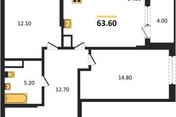 Фото №1: 2-комнатная квартира 63 м² - Краснодар, мкр. Карасунский внутригородской округ, ул. Виктора Казанцева
