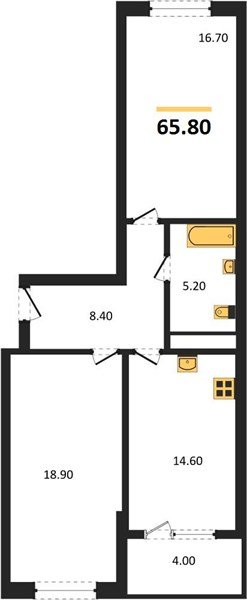 Фото №1: 2-комнатная квартира 65 м² - Краснодар, мкр. Карасунский внутригородской округ