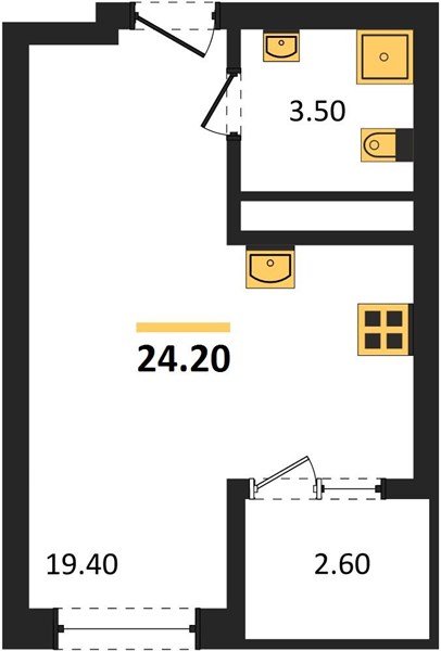 Фото №1: Студия <span class="whitespace-nowrap">25 м²</span>, <span class="whitespace-nowrap">15/18 эт.</span> - Краснодар, Карасунский внутригородской округ, мкр. ЖК Первое Место