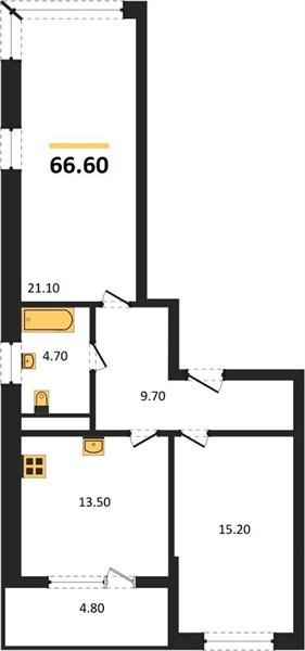 Фото №1: 2-комнатная квартира 66 м² - Краснодар, мкр. Карасунский внутригородской округ