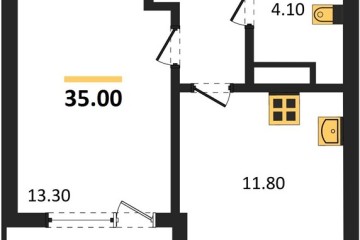 Фото №1: 1-комнатная квартира 35 м² - Краснодар, мкр. Карасунский внутригородской округ, 