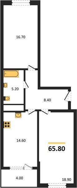 Фото №1: 2-комнатная квартира 65 м² - Краснодар, мкр. Карасунский внутригородской округ