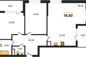 Фото №1: 2-комнатная квартира 78 м² - Краснодар, мкр. Карасунский внутригородской округ, 