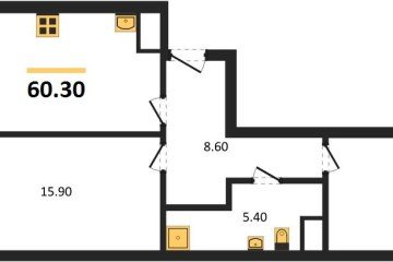 Фото №1: 2-комнатная квартира 60 м² - Краснодар, мкр. Карасунский внутригородской округ, 