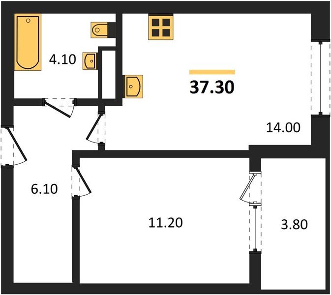 Фото №1: 1-комнатная квартира 37 м² - Краснодар, мкр. Карасунский внутригородской округ, ул. Виктора Казанцева, 1.3лит2
