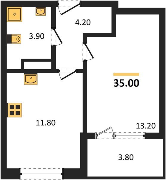 Фото №1: 1-комнатная квартира 35 м² - Краснодар, мкр. Карасунский внутригородской округ, ул. Виктора Казанцева, 1.3лит2