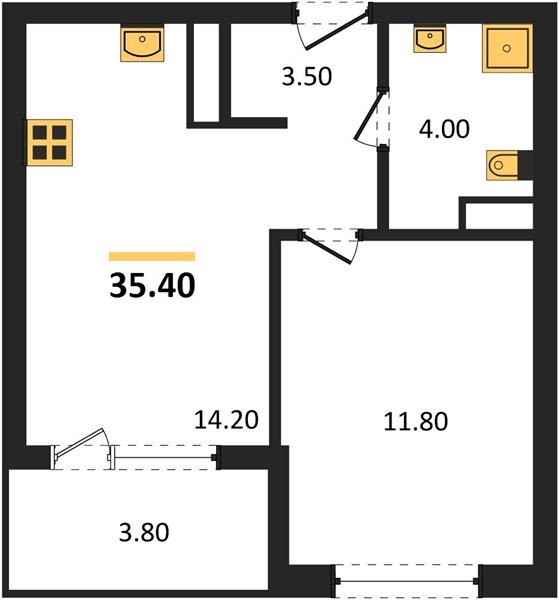 Фото №1: 1-комнатная квартира 35 м² - Краснодар, мкр. Карасунский внутригородской округ, ул. Виктора Казанцева, 1.3лит2
